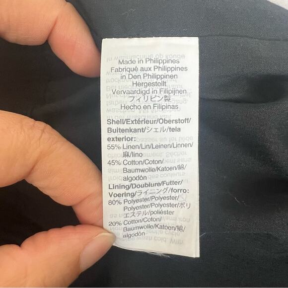 J. by J. Crew Skirt Womens 6 Black Scalloped Linen Blend Edged A Line - Picture 6 of 10